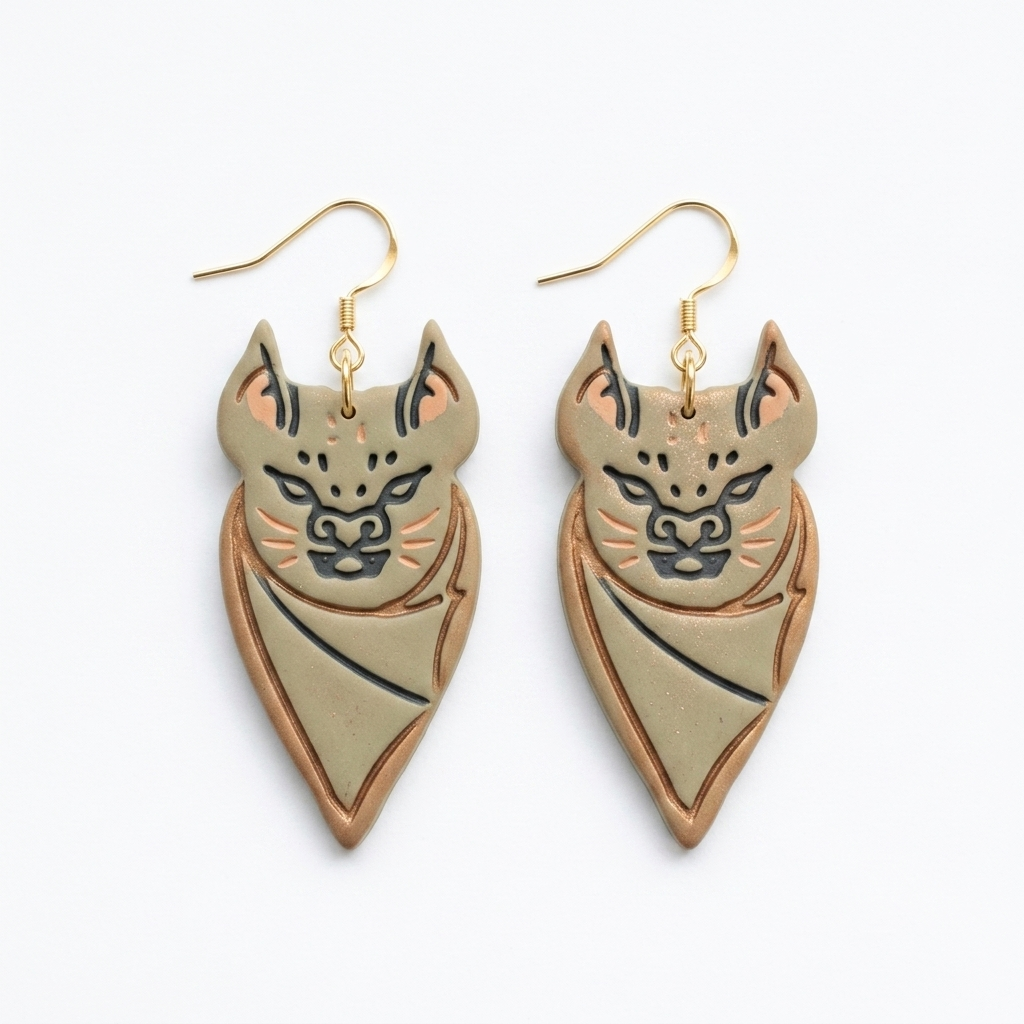 Bat 8 Polymer Clay Cutter | 30–50mm Halloween Earring Cutter | IrisCrafts7