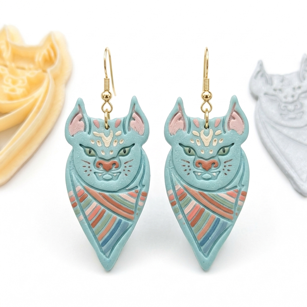 Bat 8 Polymer Clay Cutter | 30–50mm Halloween Earring Cutter | IrisCrafts7