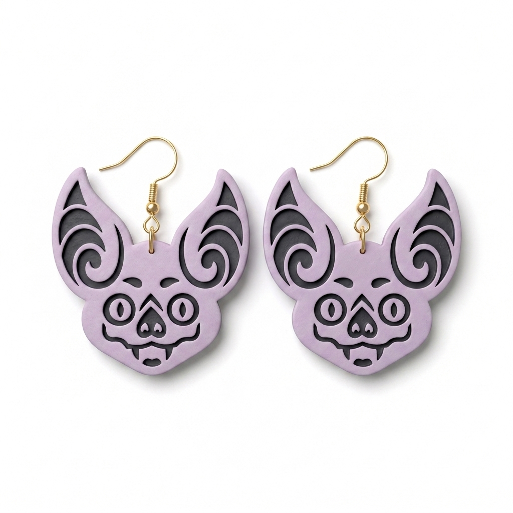 Bat Face 1 Polymer Clay Cutter | Halloween Earring Tool