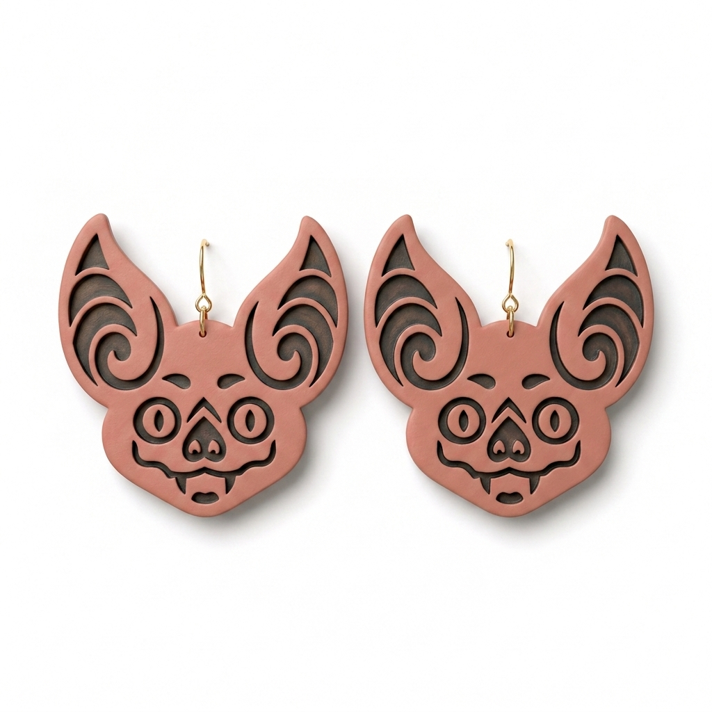Bat Face 1 Polymer Clay Cutter | Halloween Earring Tool
