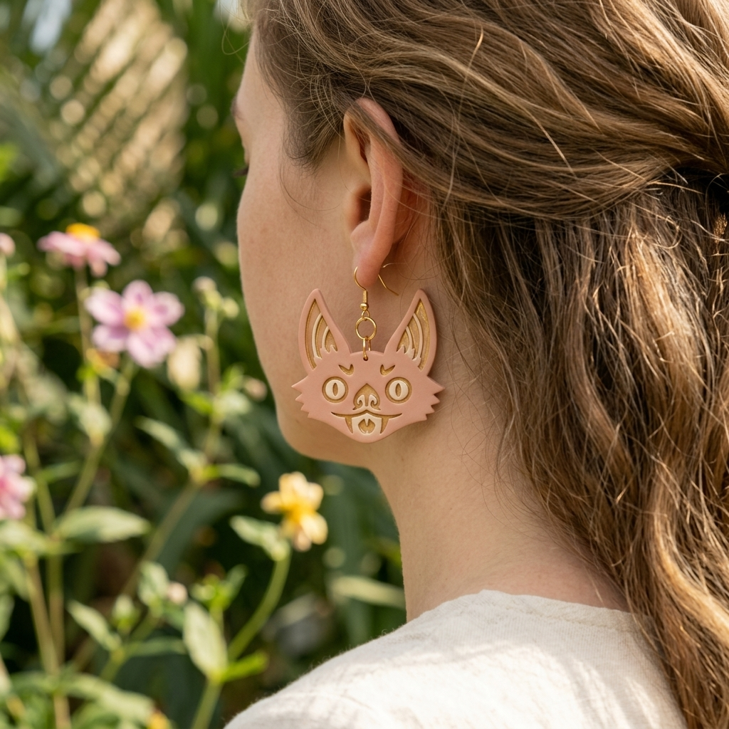 Bat Face 2 Polymer Clay Cutter | Halloween Earring Tool
