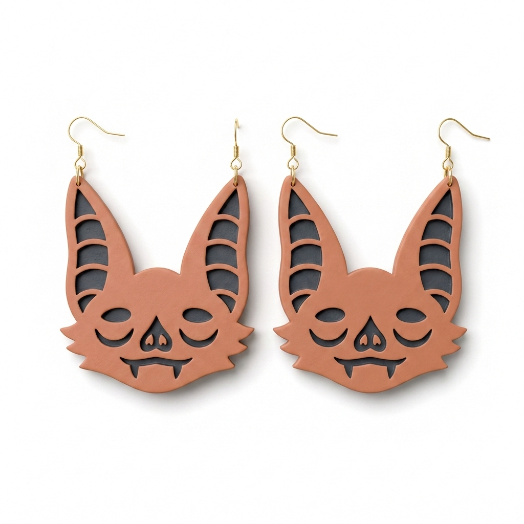 Bat Face 3 Polymer Clay Cutter | Halloween Earring Tool