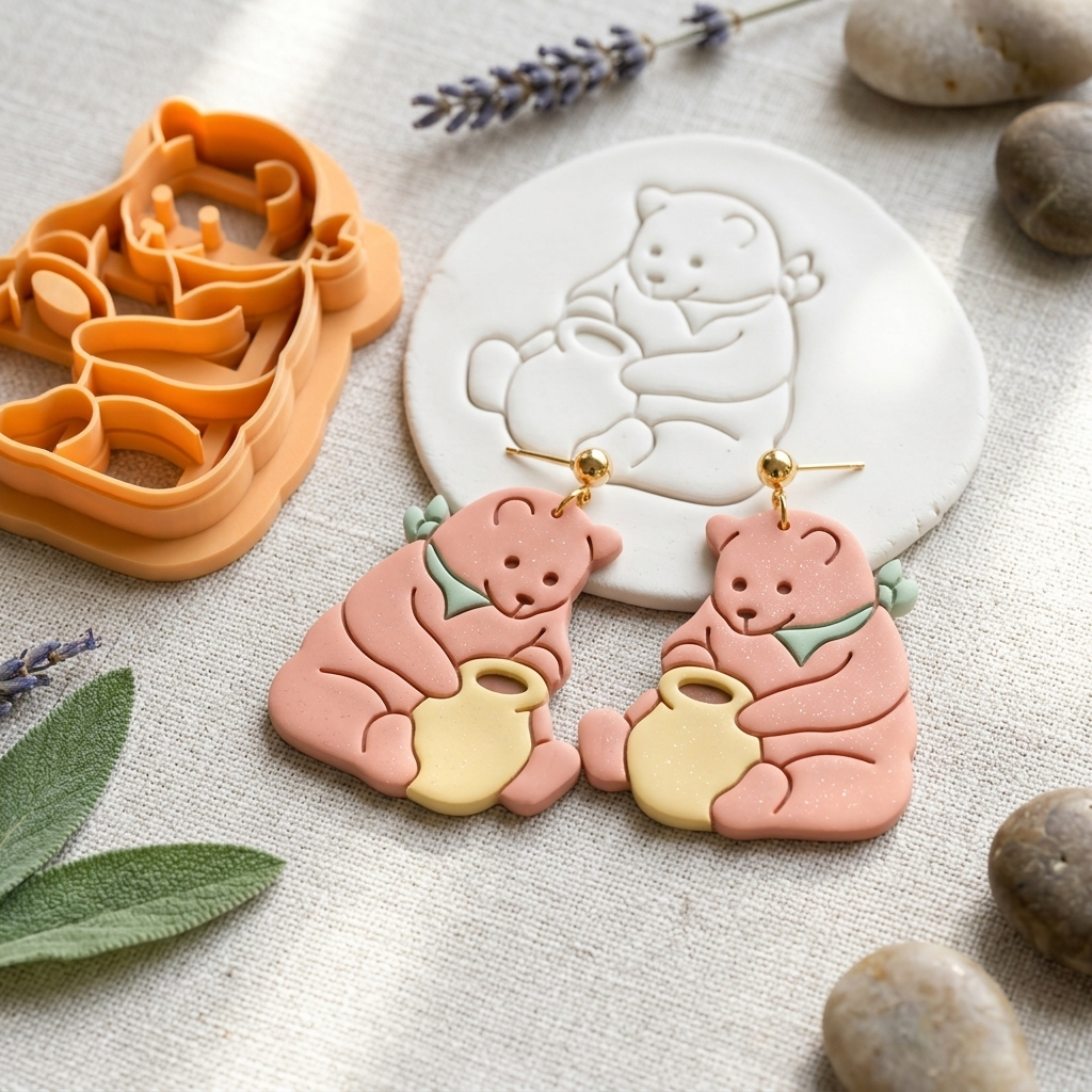 Bear 2 Polymer Clay Cutter | Cute Animal Earring Tool