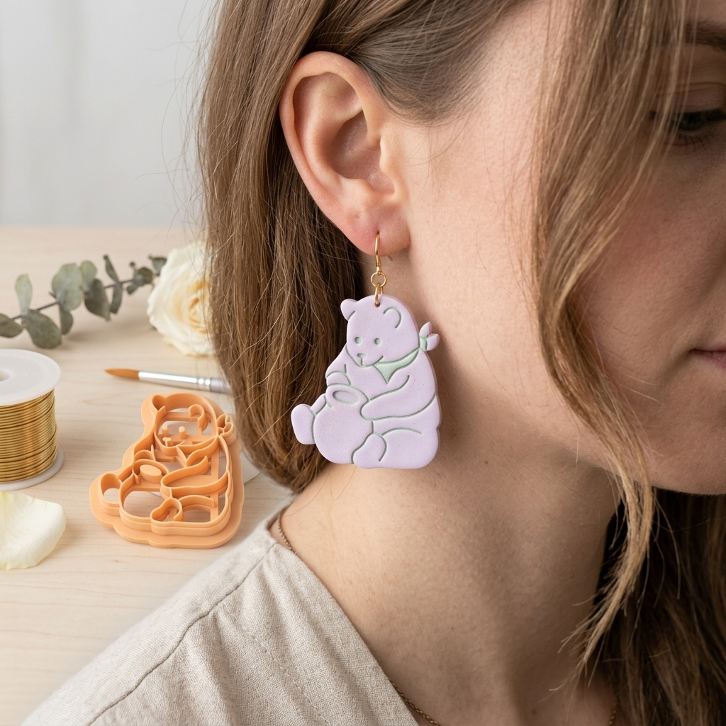 Bear 2 Polymer Clay Cutter | Cute Animal Earring Tool