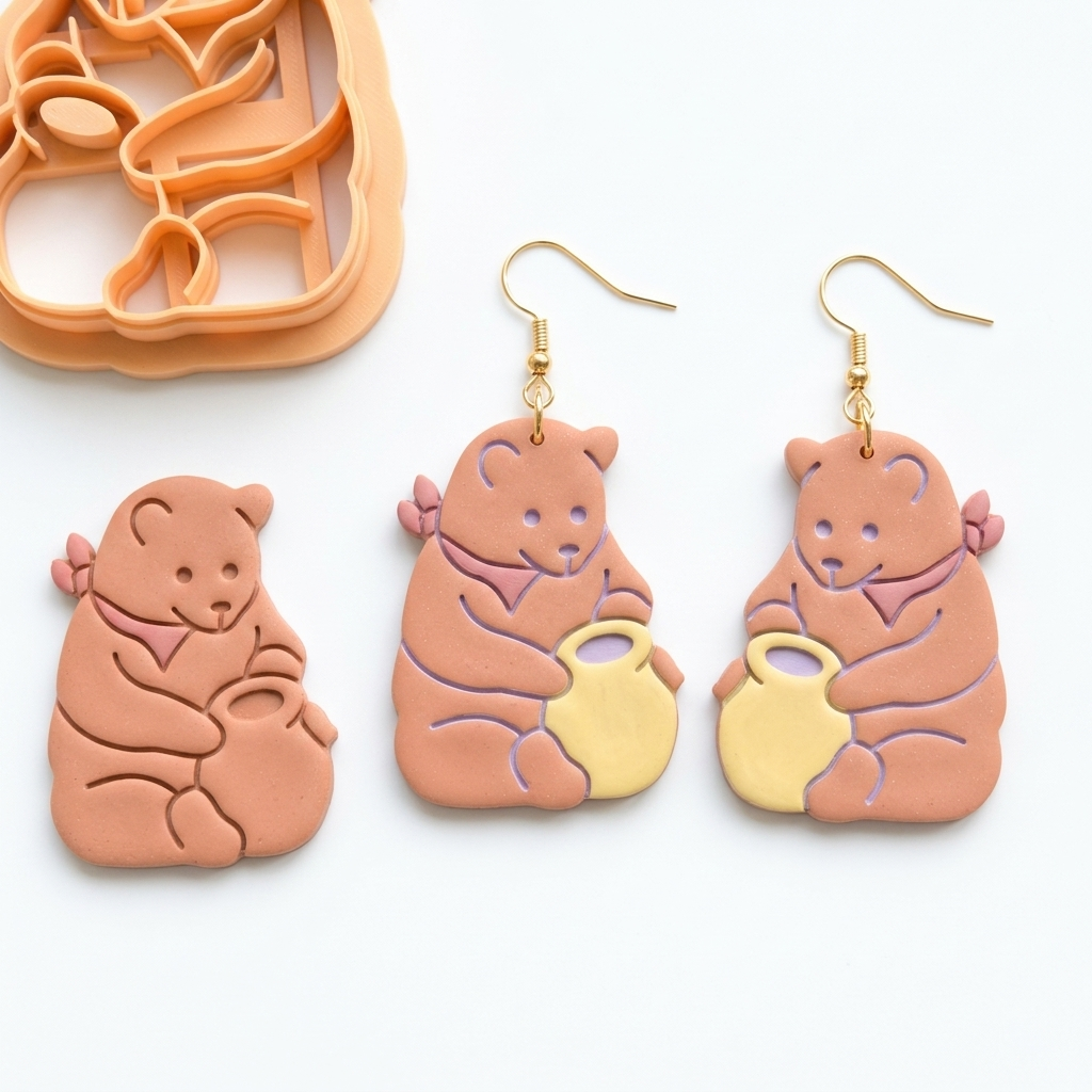 Bear 2 Polymer Clay Cutter | Cute Animal Earring Tool