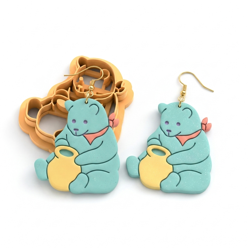 Bear 2 Polymer Clay Cutter | Cute Animal Earring Tool