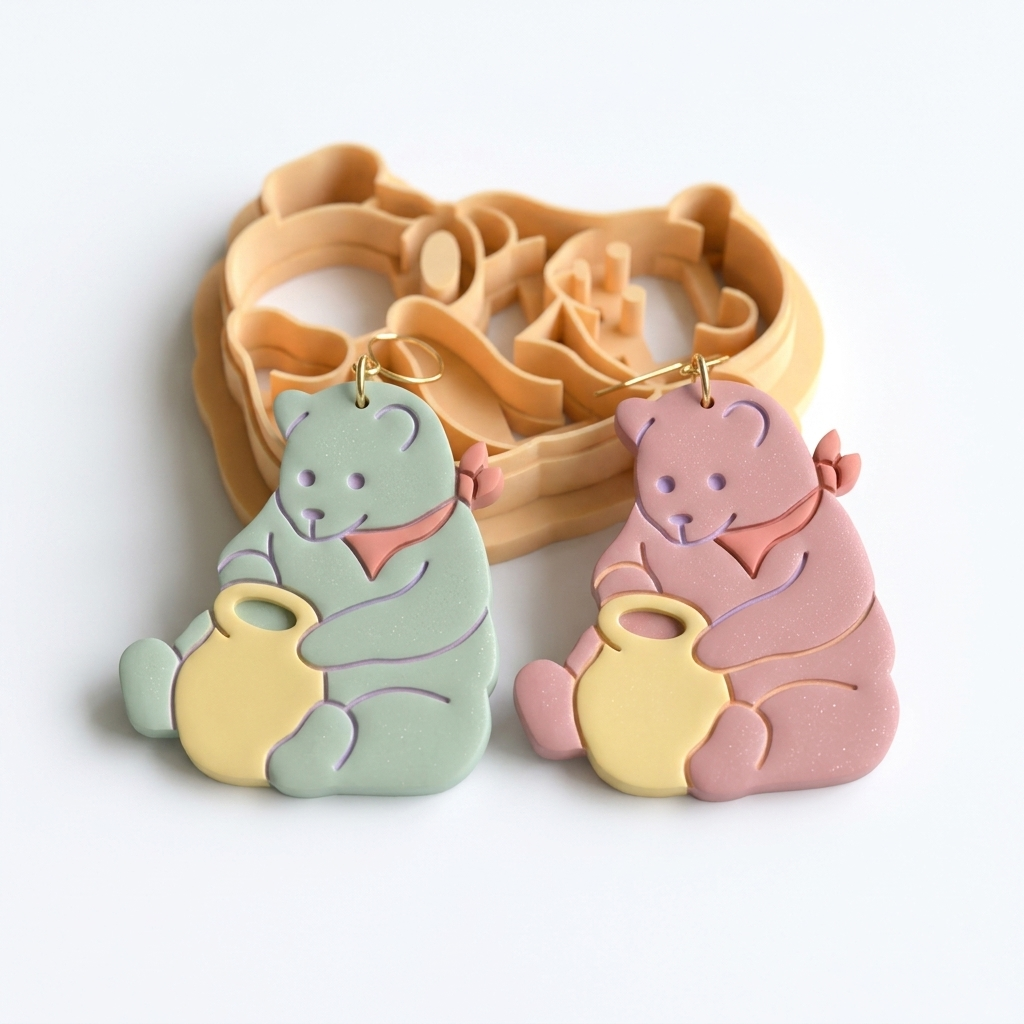 Bear 2 Polymer Clay Cutter | Cute Animal Earring Tool