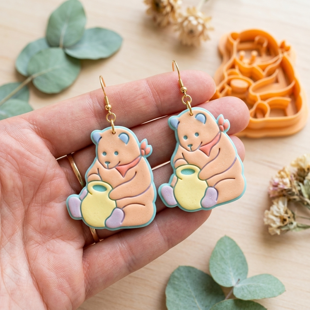 Bear 2 Polymer Clay Cutter | Cute Animal Earring Tool
