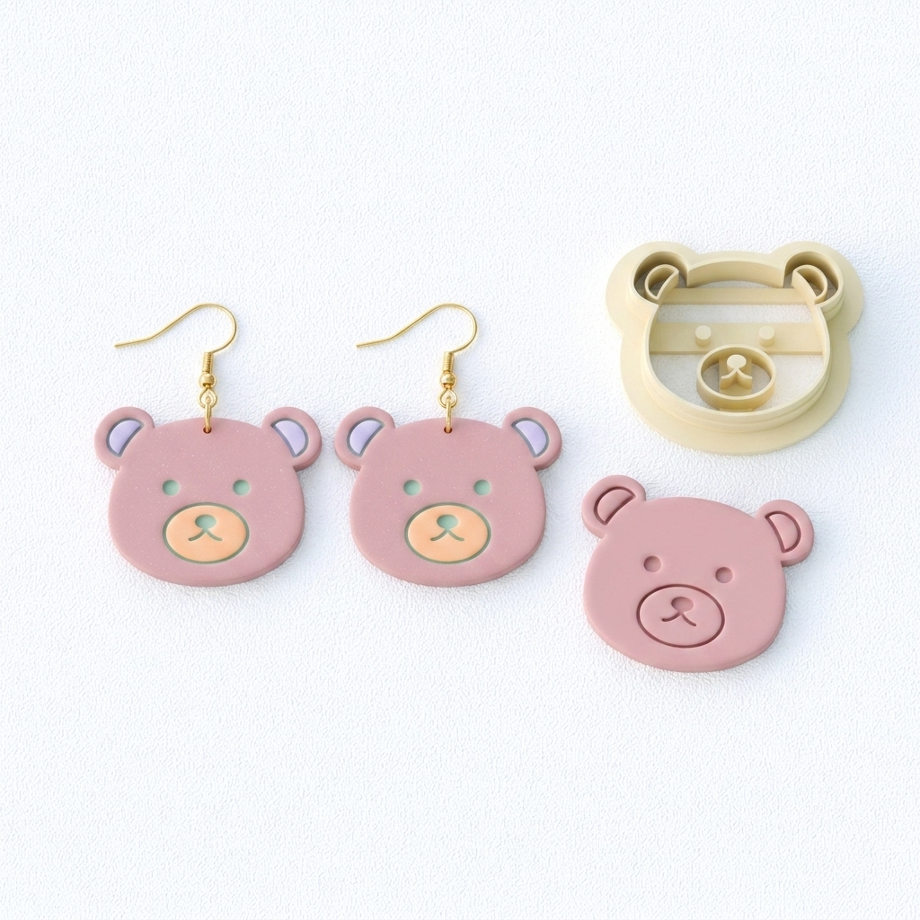 Bear 3 Polymer Clay Cutter | Cute Animal Earring Tool