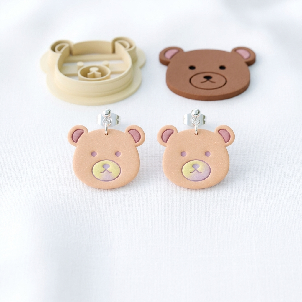 Bear 3 Polymer Clay Cutter | Cute Animal Earring Tool