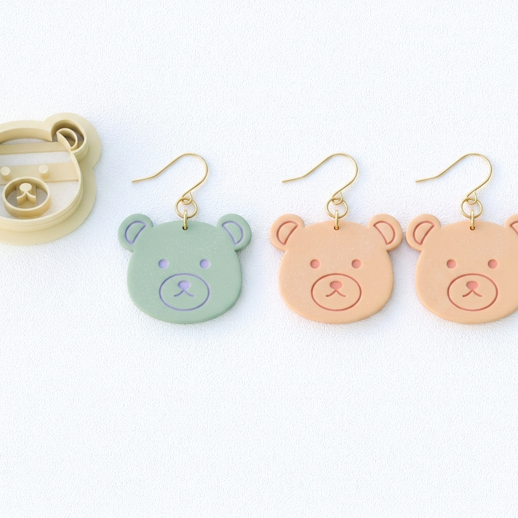 Bear 3 Polymer Clay Cutter | Cute Animal Earring Tool