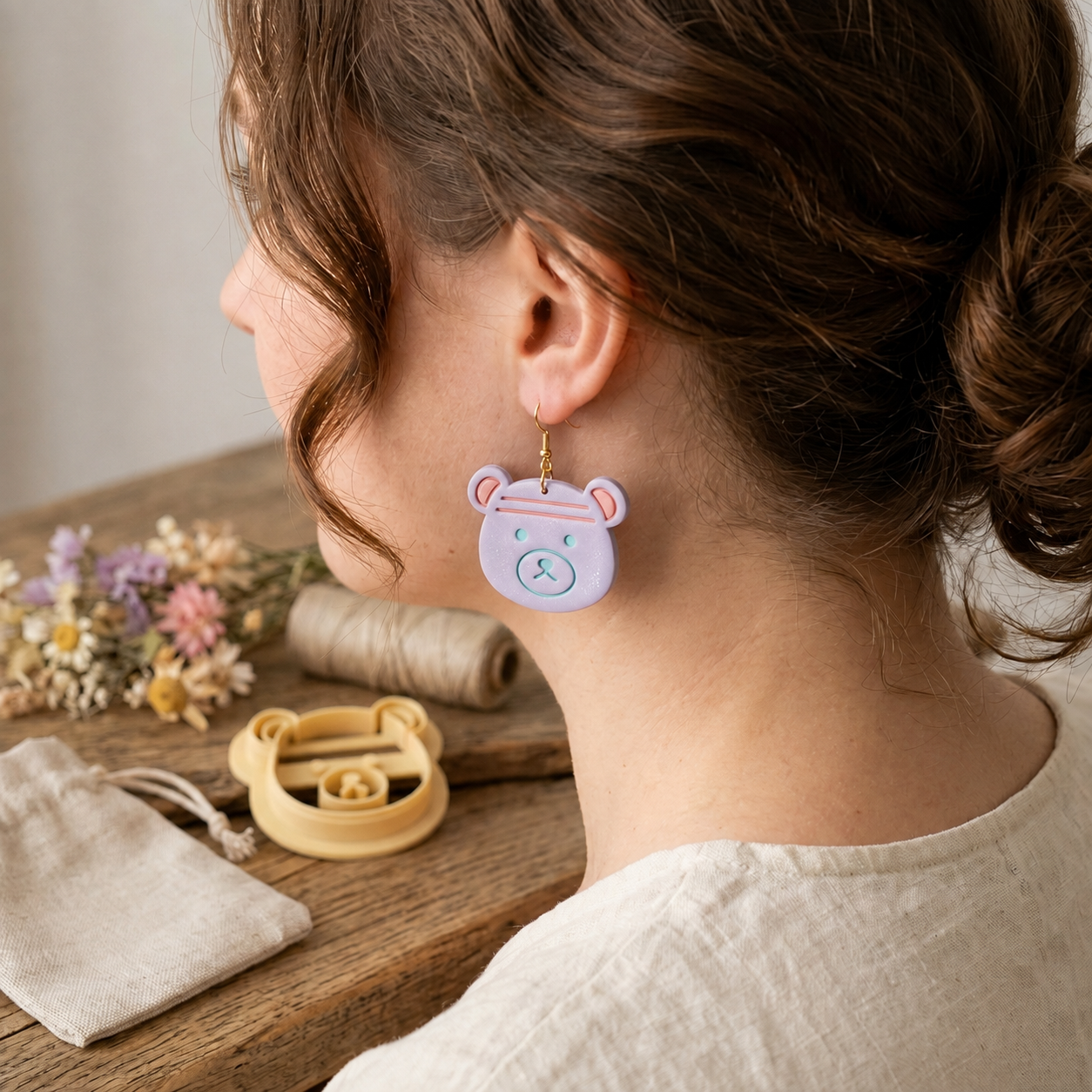 Bear 3 Polymer Clay Cutter | Cute Animal Earring Tool