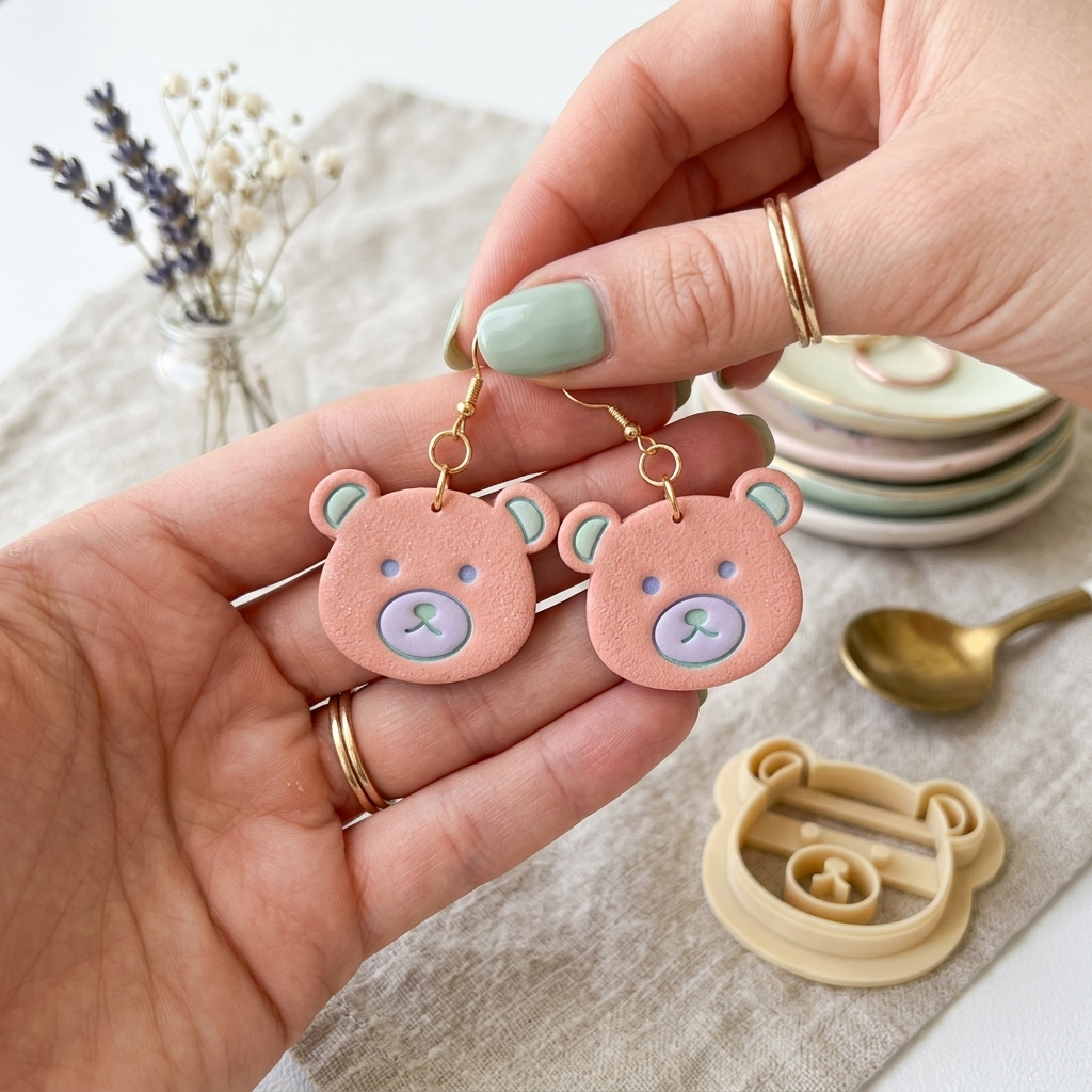 Bear 3 Polymer Clay Cutter | Cute Animal Earring Tool