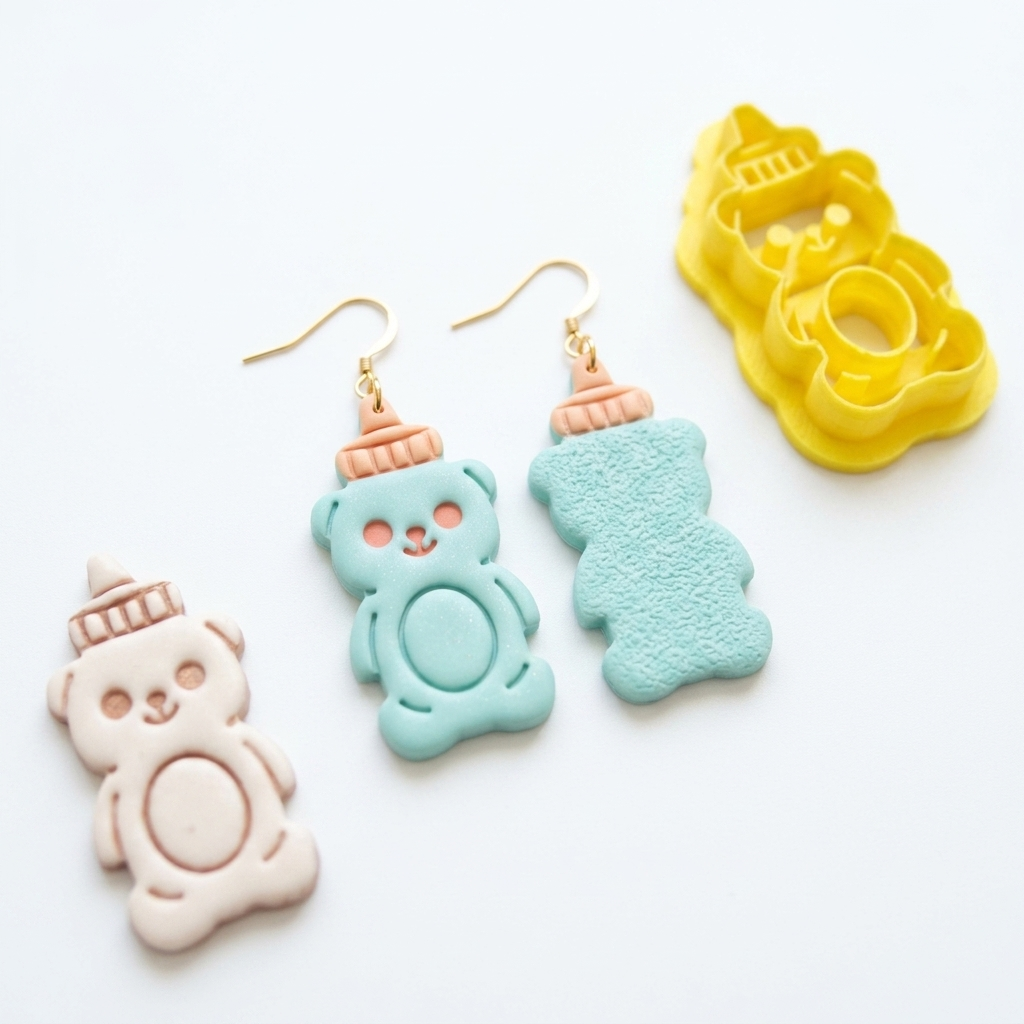Bear Honey Bottle Polymer Clay Cutter | Cute Novelty Earring Tool