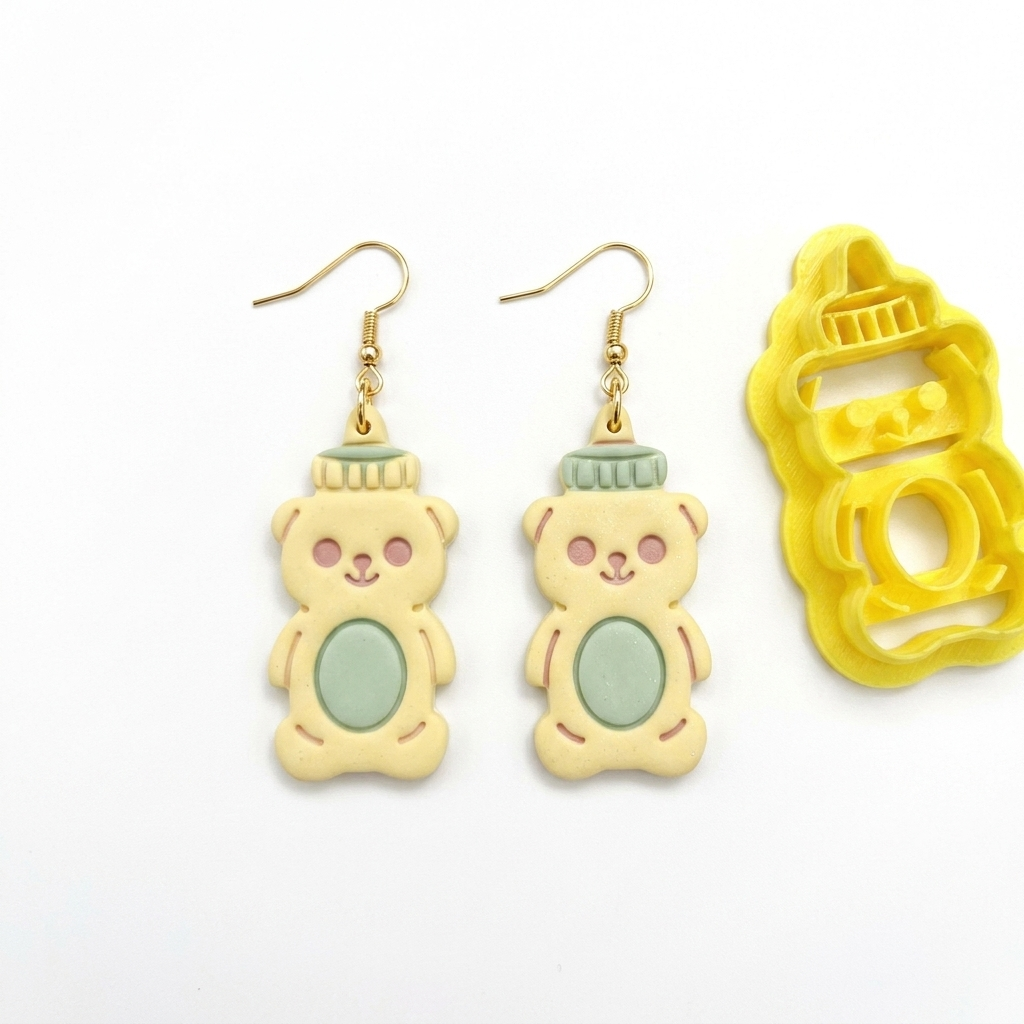 Bear Honey Bottle Polymer Clay Cutter | Cute Novelty Earring Tool