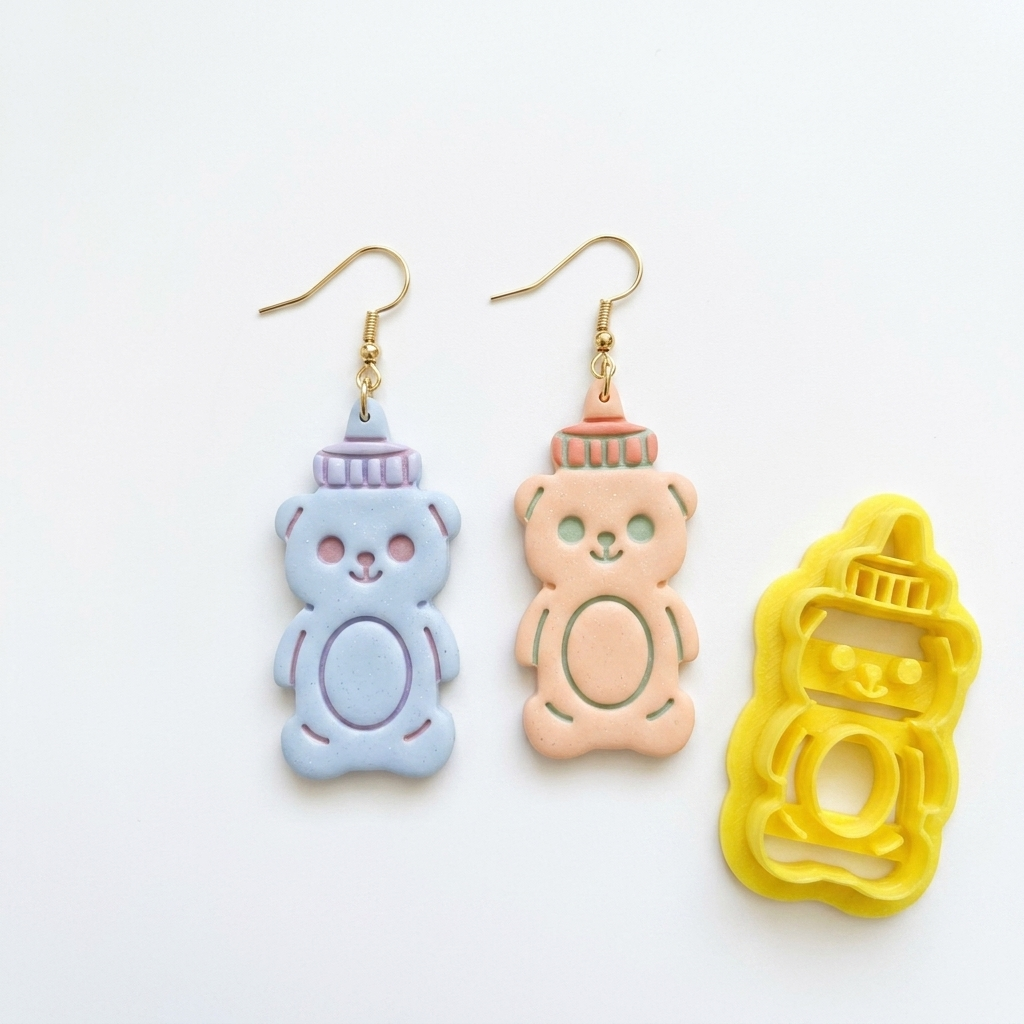 Bear Honey Bottle Polymer Clay Cutter | Cute Novelty Earring Tool