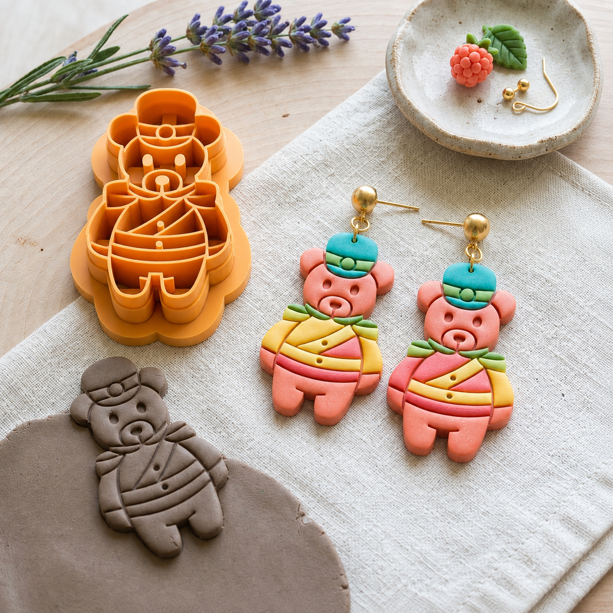 Bear Nutcracker Polymer Clay Cutter | Christmas Earring Tool
