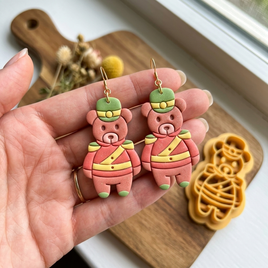 Bear Nutcracker Polymer Clay Cutter | Christmas Earring Tool