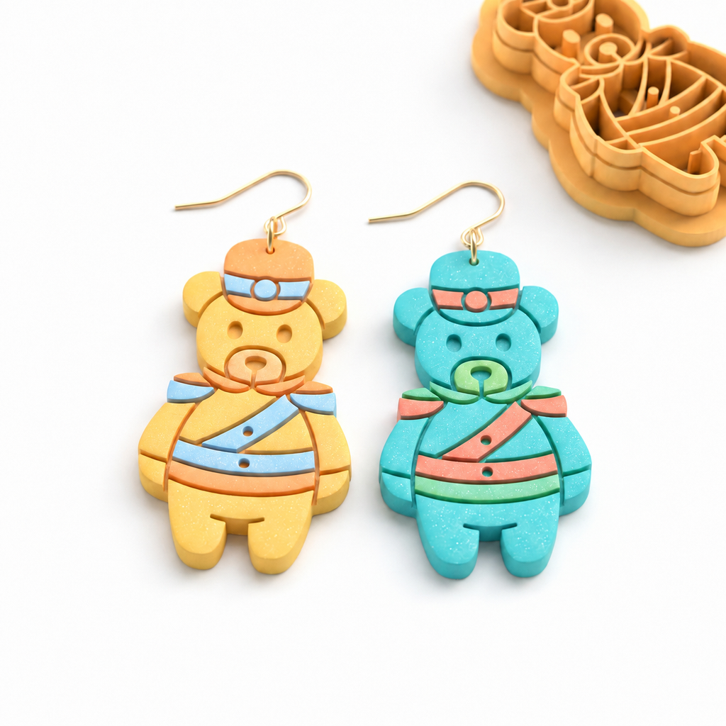 Bear Nutcracker Polymer Clay Cutter | Christmas Earring Tool