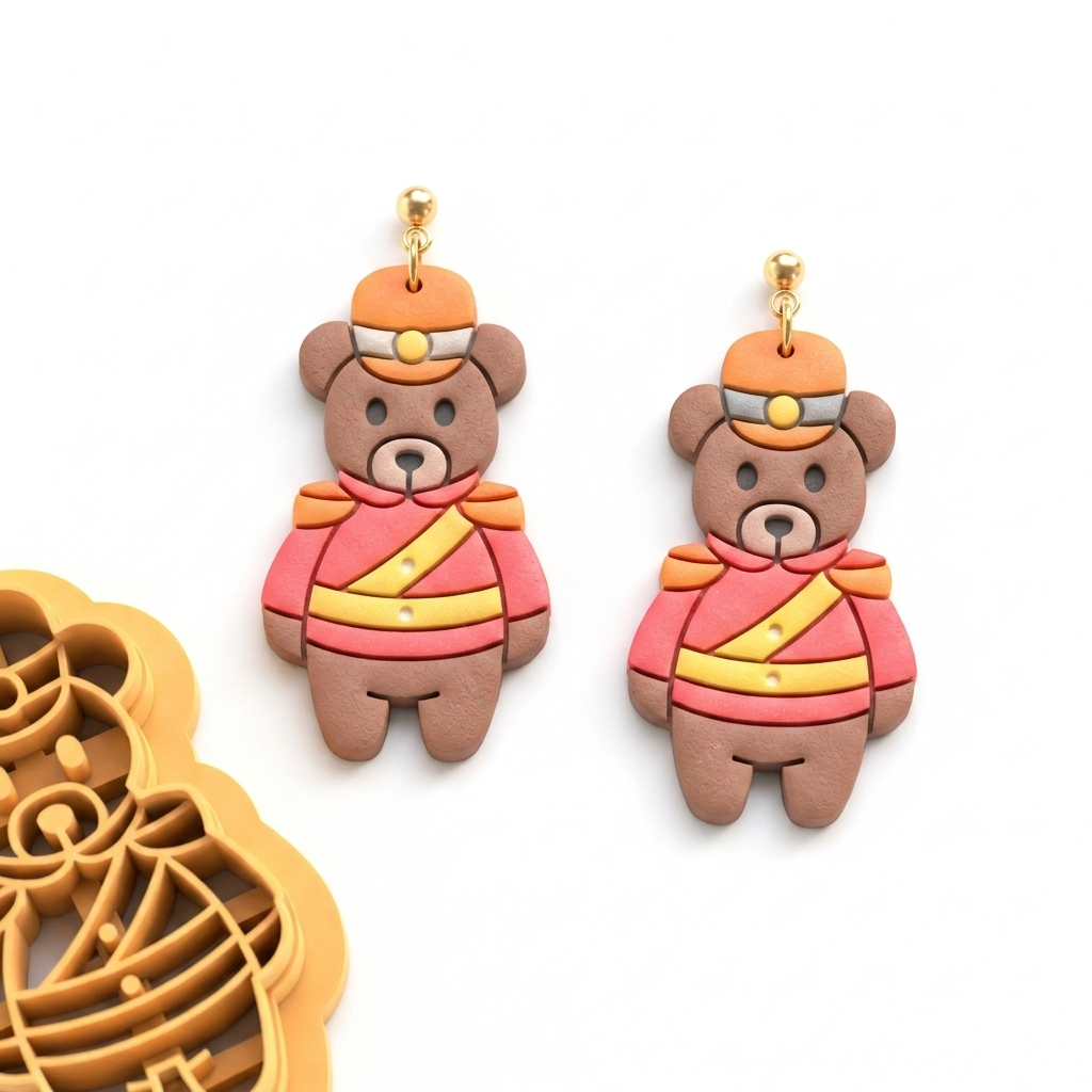 Bear Nutcracker Polymer Clay Cutter | Christmas Earring Tool