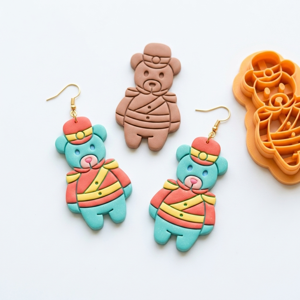 Bear Nutcracker Polymer Clay Cutter | Christmas Earring Tool