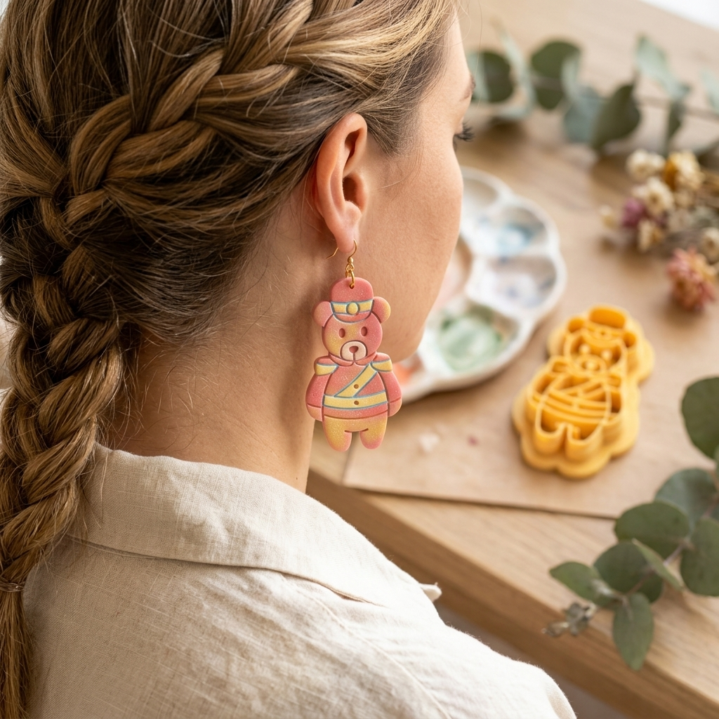 Bear Nutcracker Polymer Clay Cutter | Christmas Earring Tool