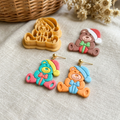 Bear with Gift Polymer Clay Cutter | Christmas Earring Tool