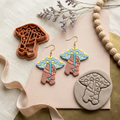 Bear with Mushroom Polymer Clay Cutter | 25–45mm | Bear Mushroom Shape Clay Cutter | Earring Jewellery Making Tool