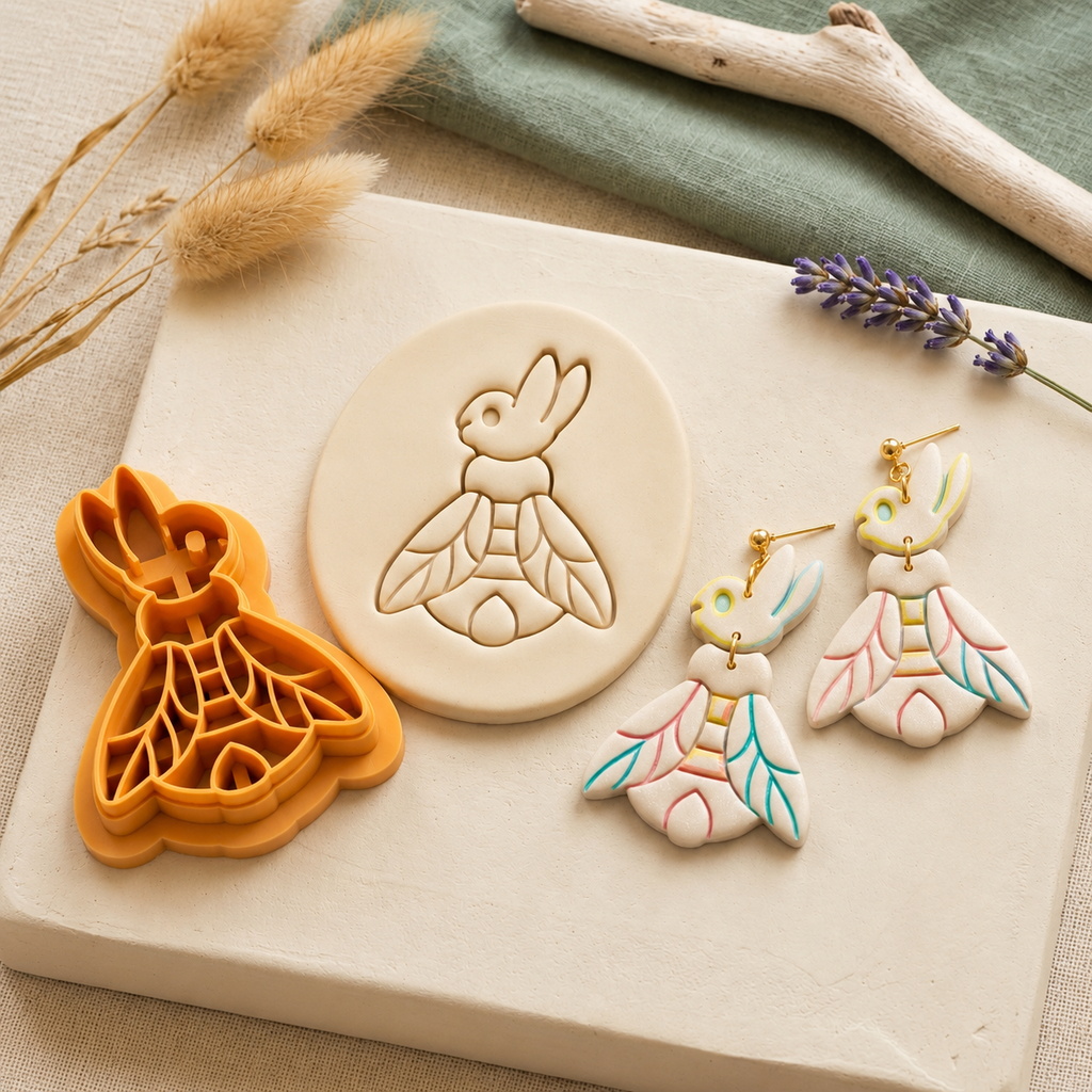 Bee Bunny Polymer Clay Cutter | Cute Spring Earring Tool