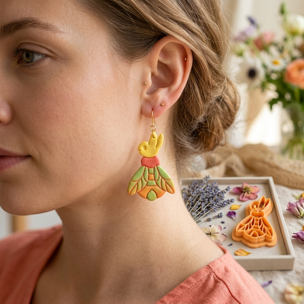 Bee Bunny Polymer Clay Cutter | Cute Spring Earring Tool