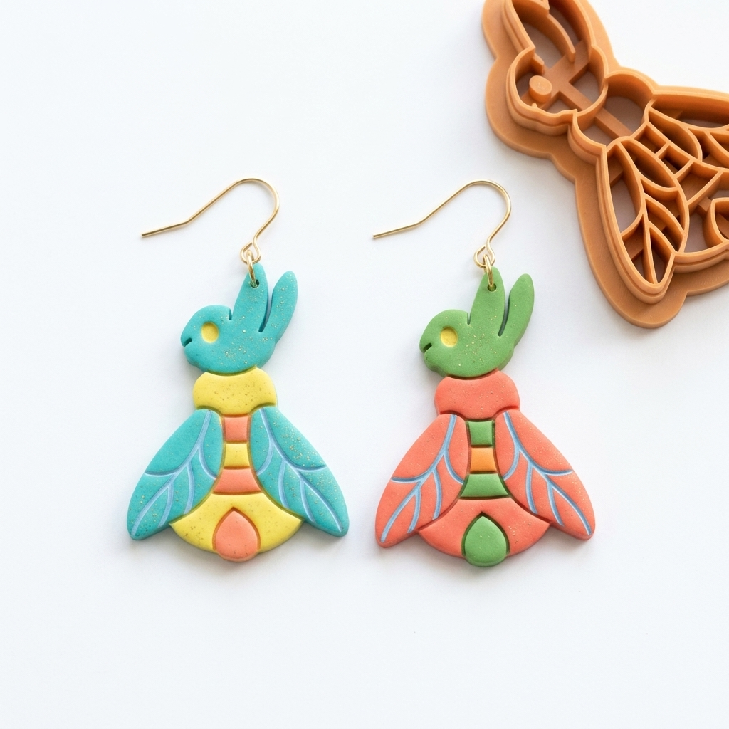 Bee Bunny Polymer Clay Cutter | Cute Spring Earring Tool