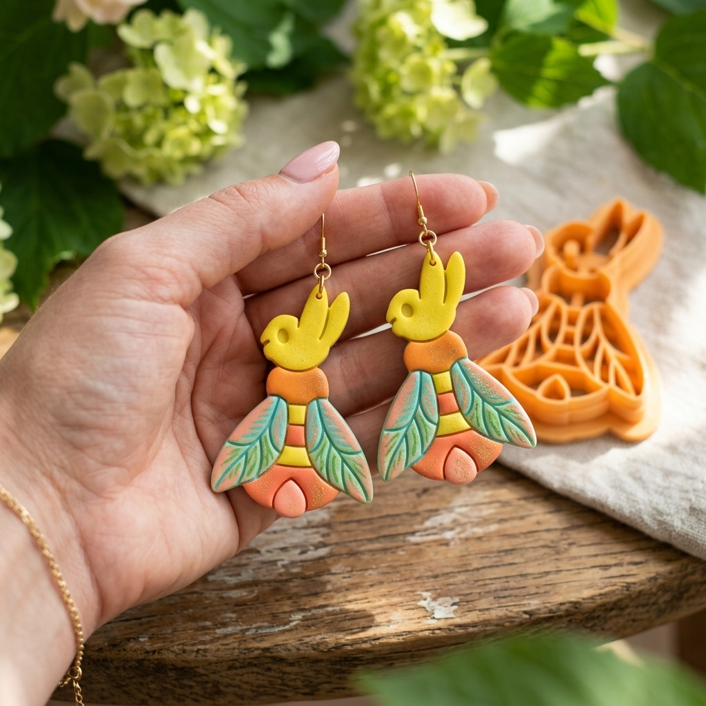 Bee Bunny Polymer Clay Cutter | Cute Spring Earring Tool