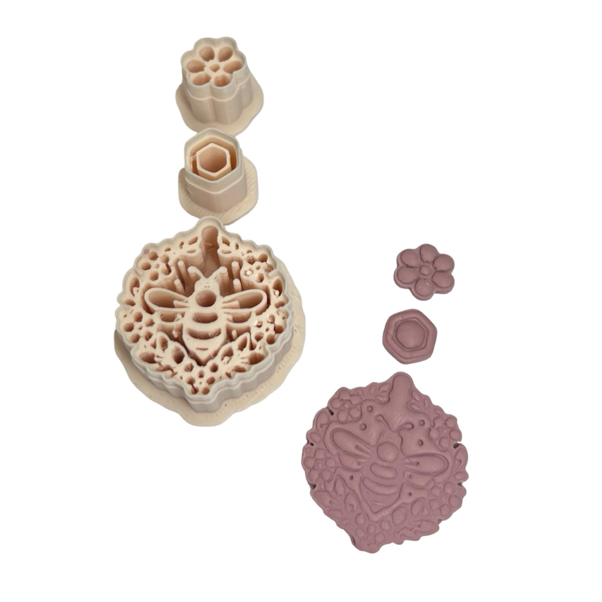 Bee Medallion Polymer Clay Cutter Set