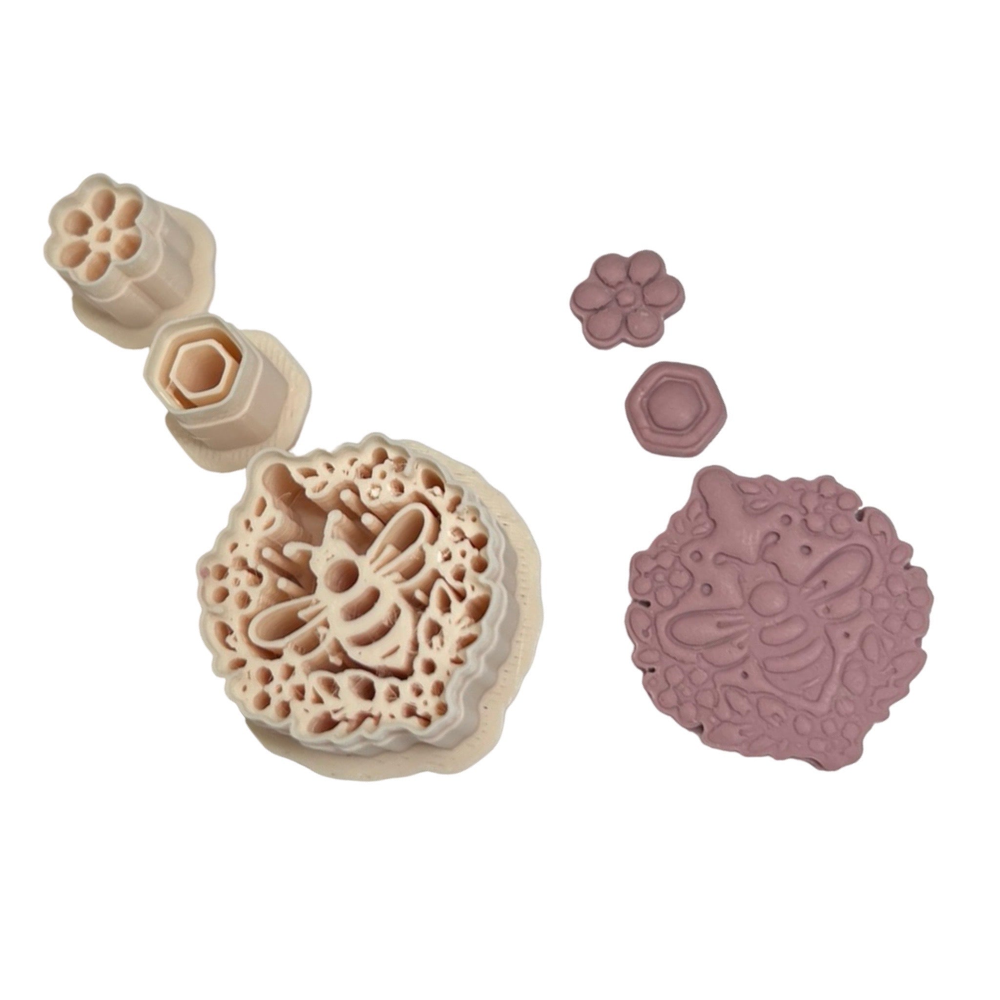 Bee Medallion Polymer Clay Cutter Set