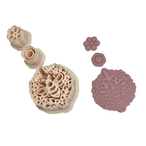 Bee Medallion Polymer Clay Cutter Set
