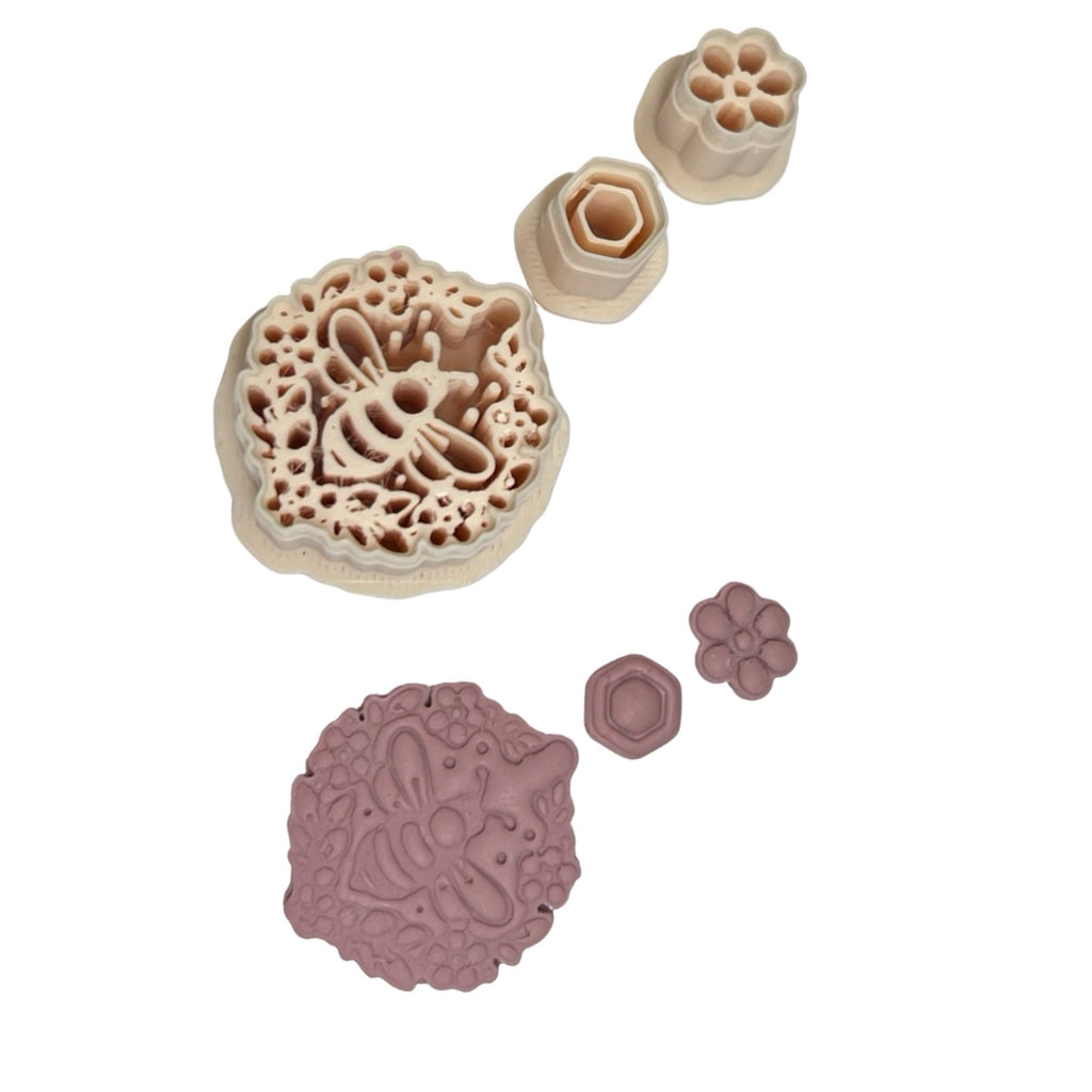 Bee Medallion Polymer Clay Cutter Set
