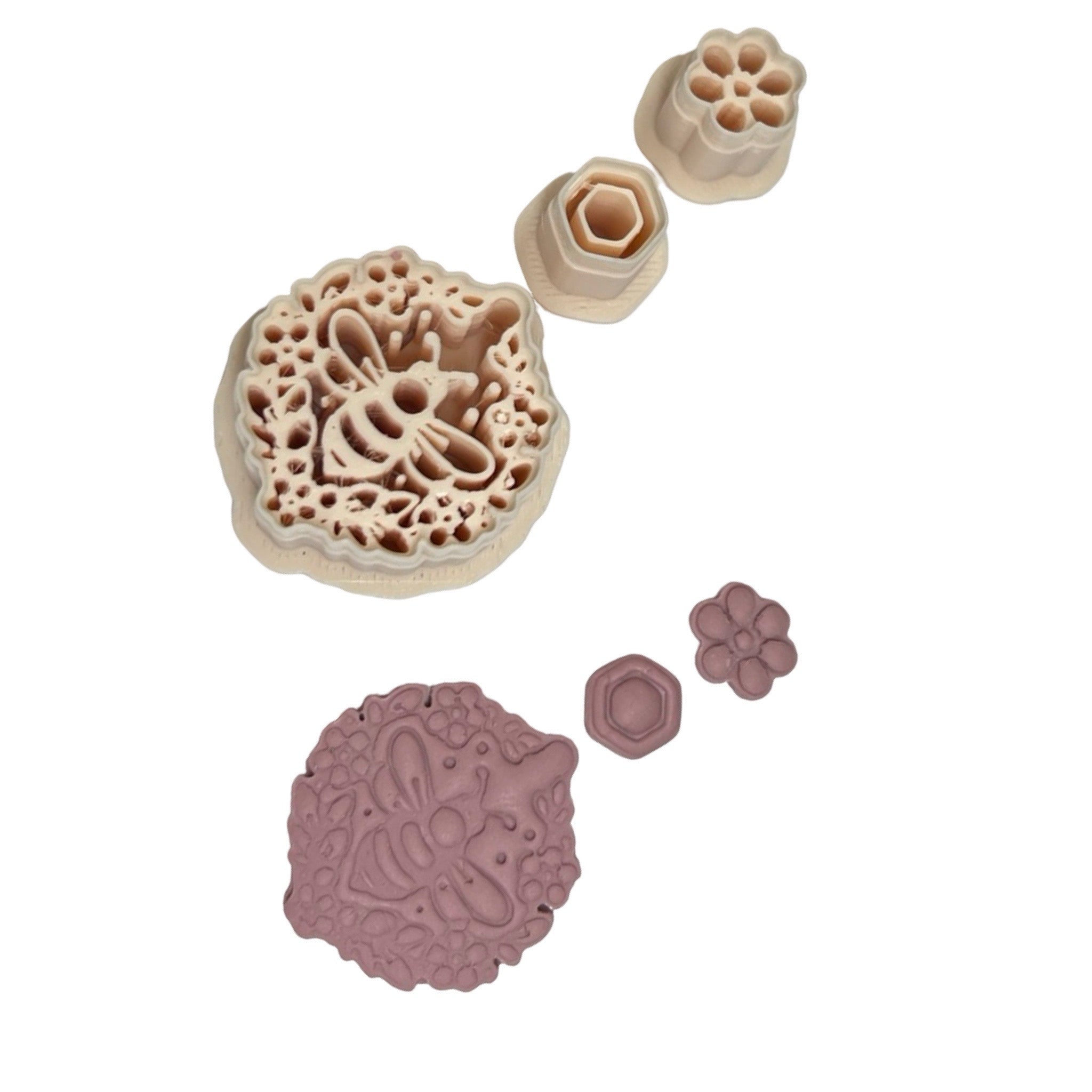 Bee Medallion Polymer Clay Cutter Set