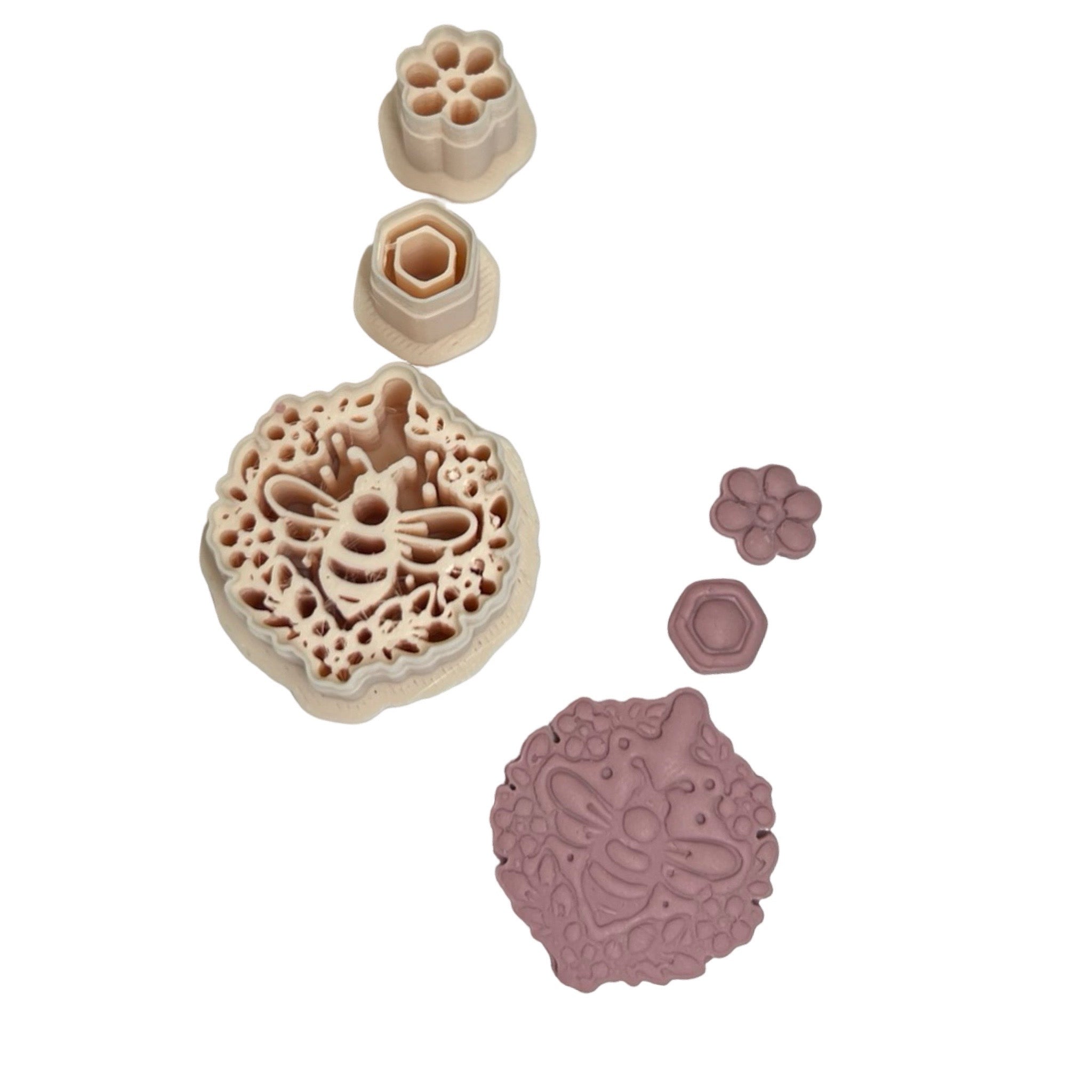 Bee Medallion Polymer Clay Cutter Set