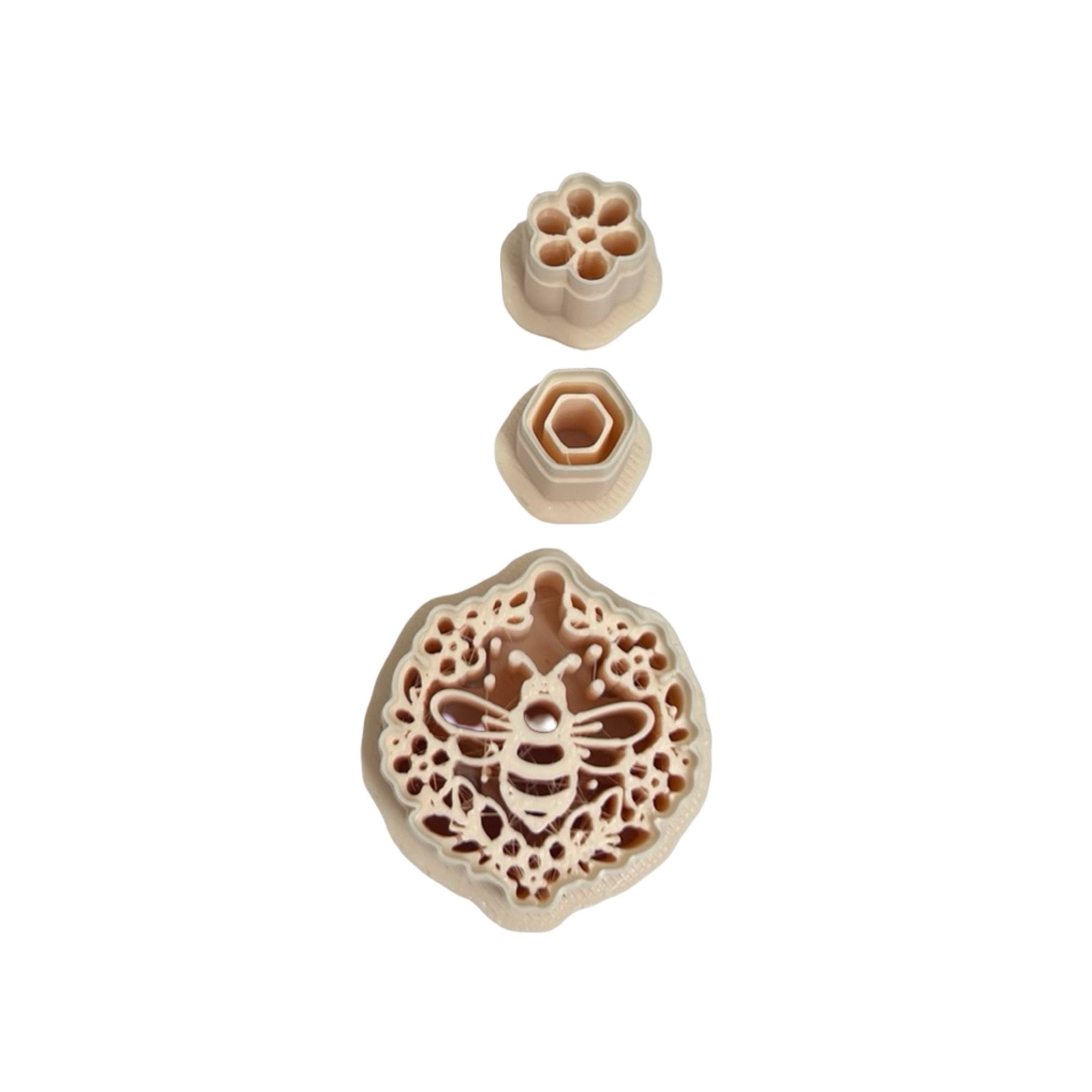 Bee Medallion Polymer Clay Cutter Set