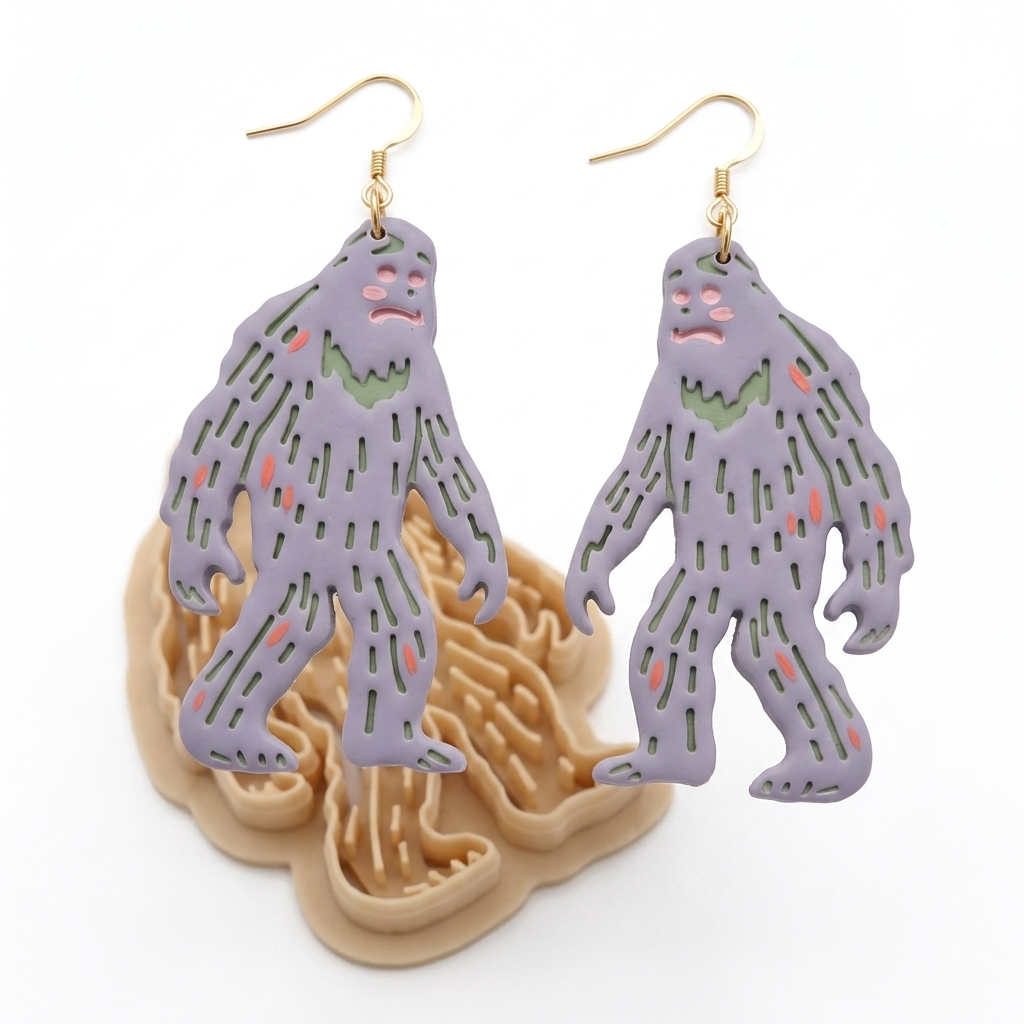Bigfoot Yeti Polymer Clay Cutter | Cute Quirky Earring Tool