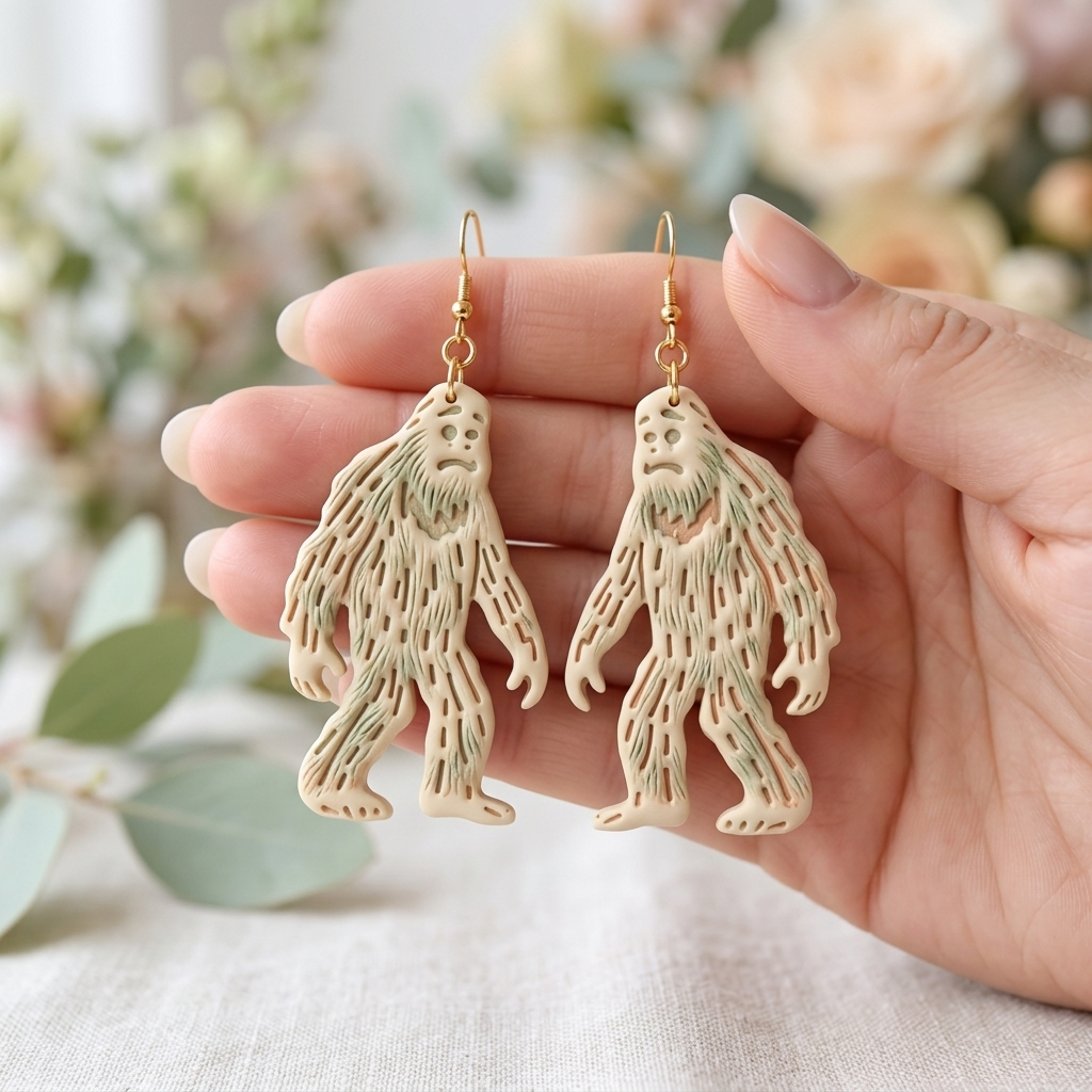 Bigfoot Yeti Polymer Clay Cutter | Cute Quirky Earring Tool