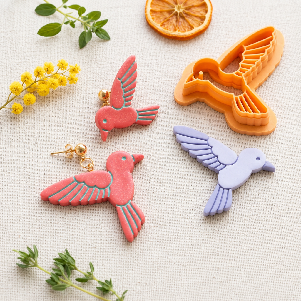 Bird 3 Hummingbird Polymer Clay Cutter | Nature Earring Tool