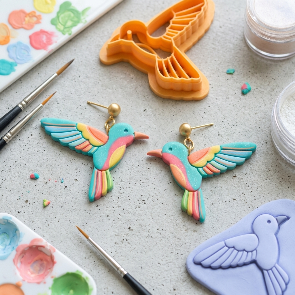 Bird 3 Hummingbird Polymer Clay Cutter | Nature Earring Tool