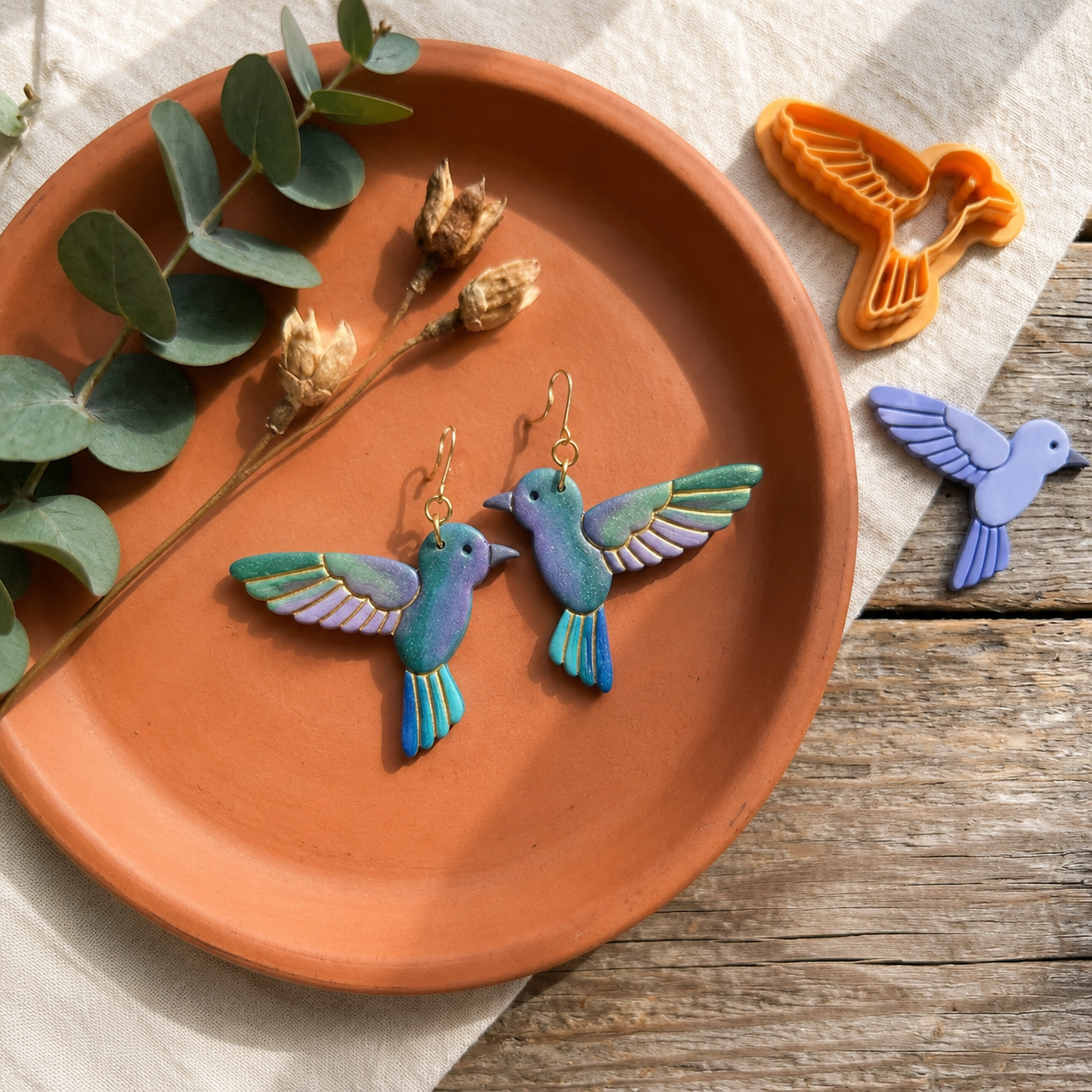 Bird 3 Hummingbird Polymer Clay Cutter | Nature Earring Tool