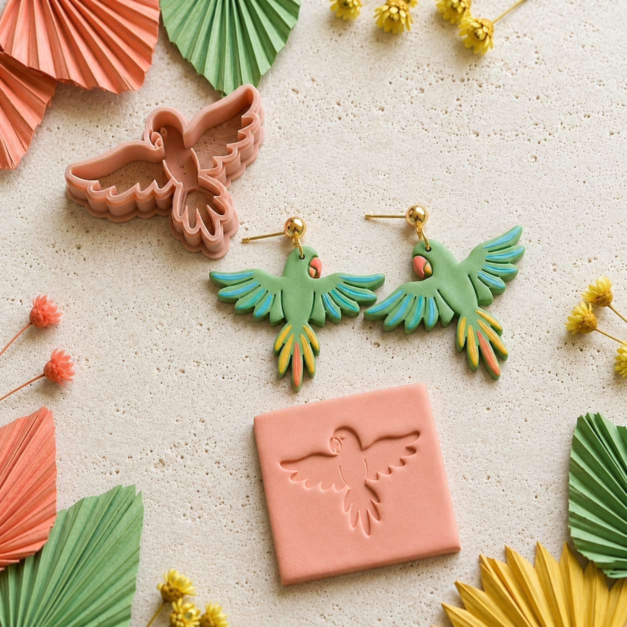 Bird 4 Parrot Polymer Clay Cutter | Tropical Earring Tool