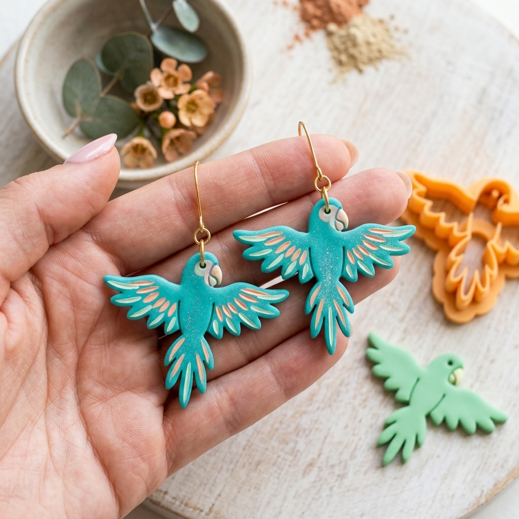 Bird 4 Parrot Polymer Clay Cutter | Tropical Earring Tool