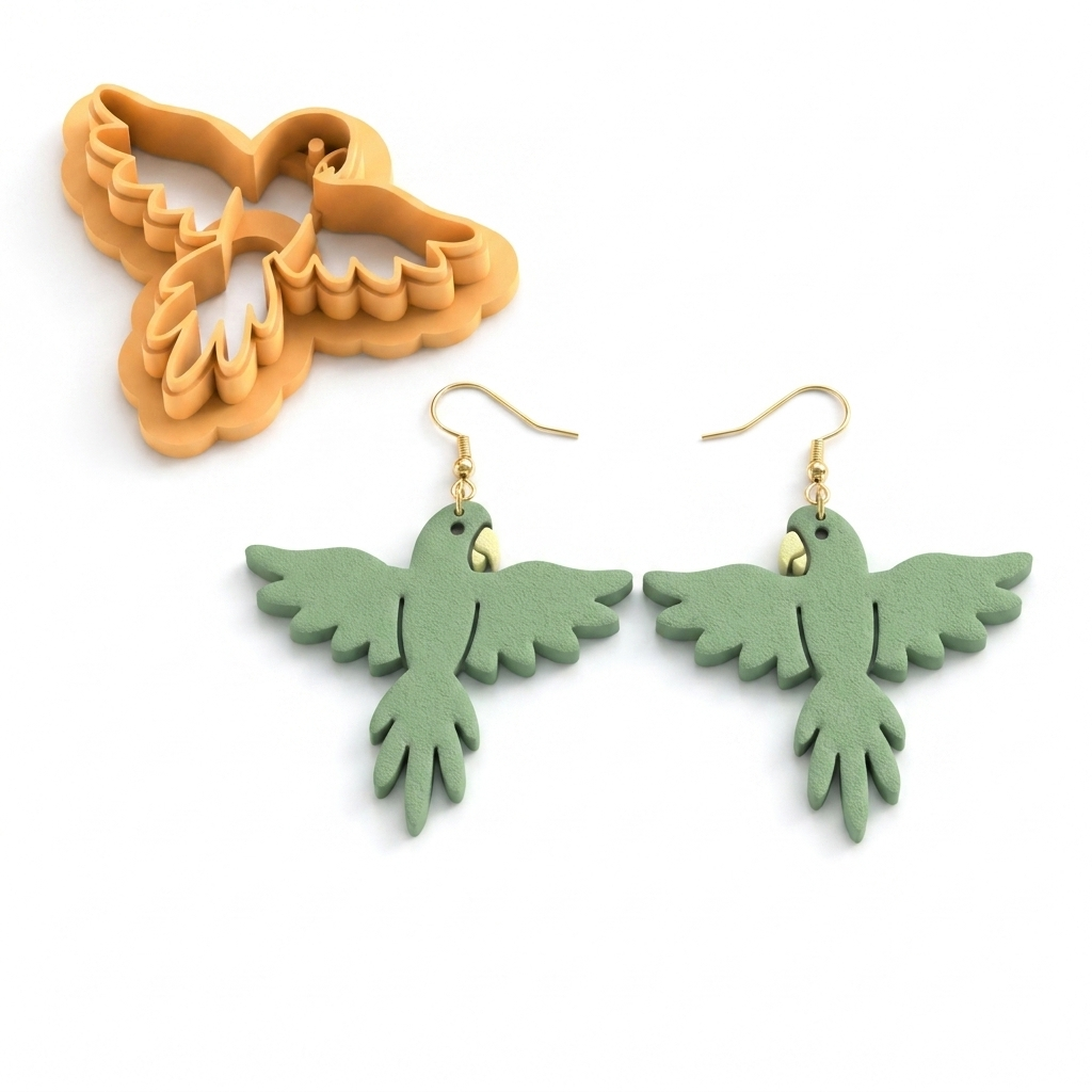 Bird 4 Parrot Polymer Clay Cutter | Tropical Earring Tool