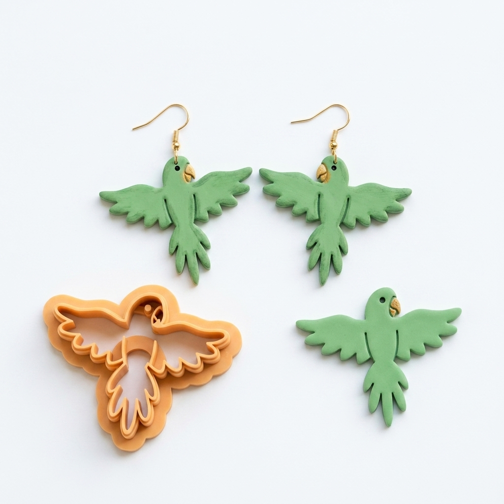 Bird 4 Parrot Polymer Clay Cutter | Tropical Earring Tool