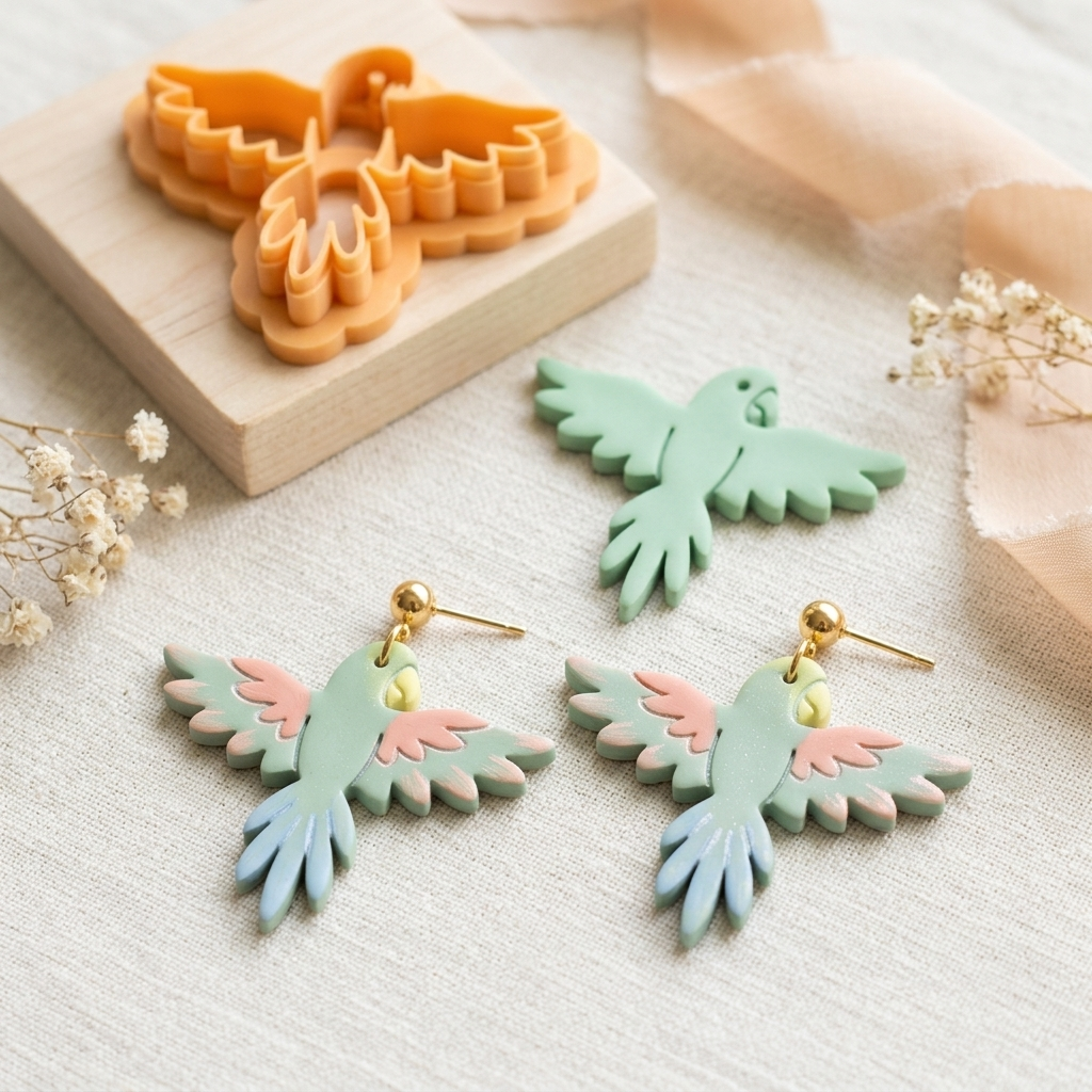 Bird 4 Parrot Polymer Clay Cutter | Tropical Earring Tool
