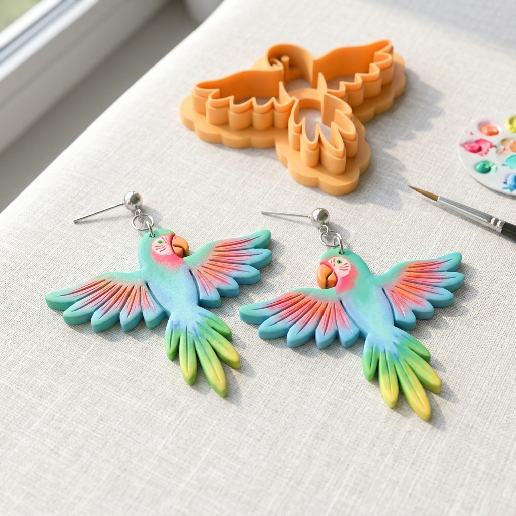 Bird 4 Parrot Polymer Clay Cutter | Tropical Earring Tool